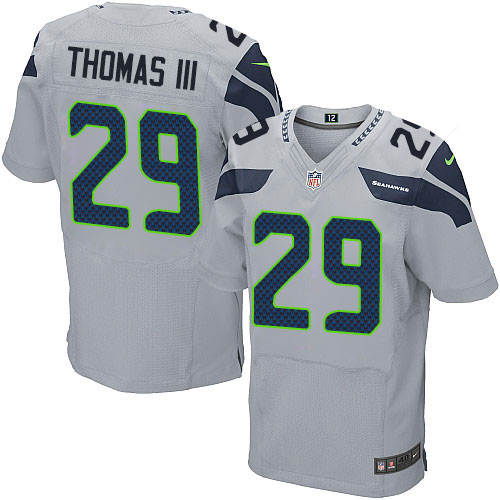 Men's Elite Earl Thomas III Nike Jersey Grey Alternate - #29 NFL Seattle Seahawks